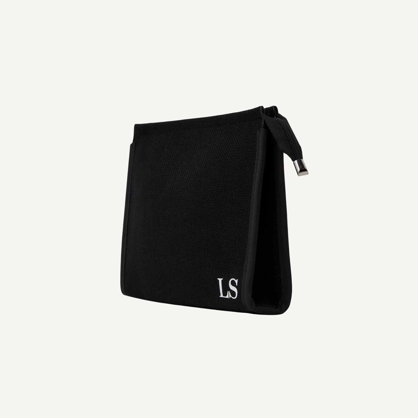 The Avenue Clutch Bag - Black (small initials)