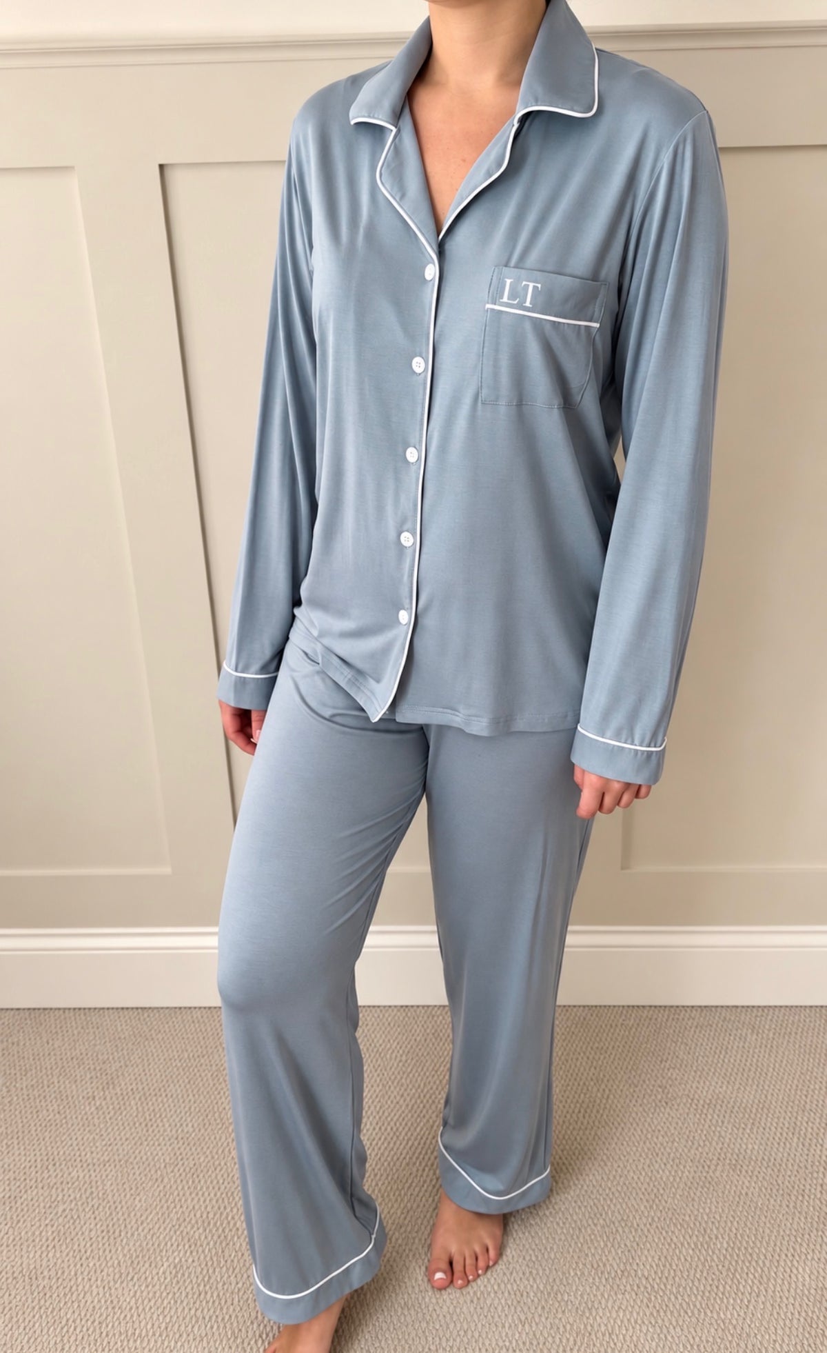 The Signature Set - Dusty Blue Pyjamas (Long)