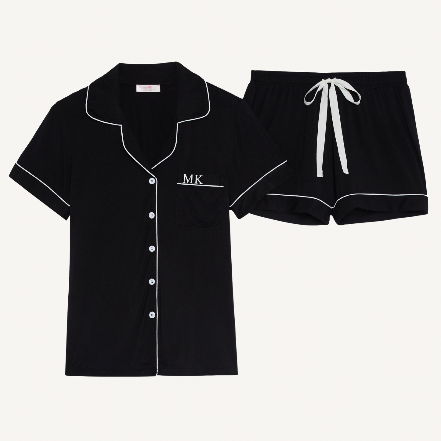 The Signature Set - Black Pyjamas (Short)
