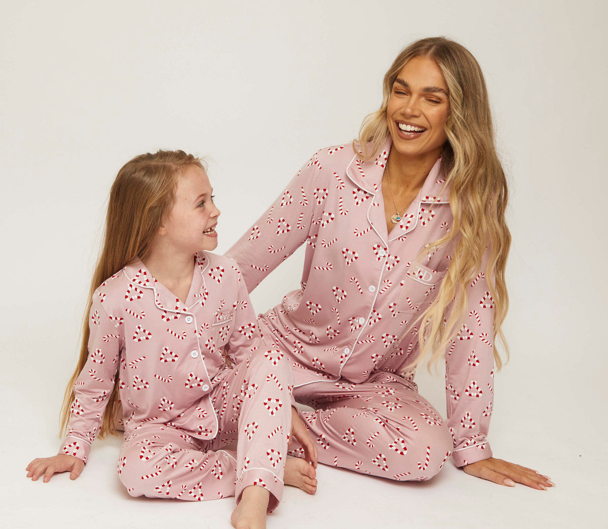 Little Avenue - Pink Candy Cane Pyjama Set