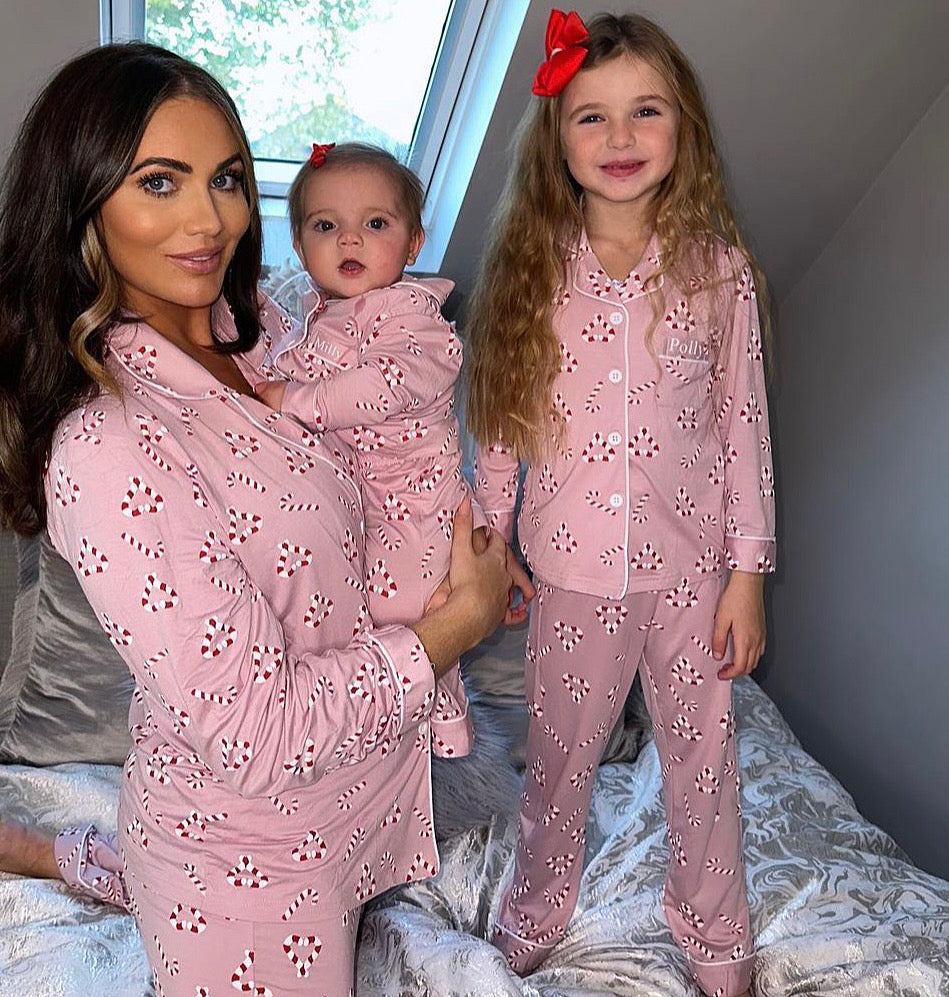 Little Avenue - Pink Candy Cane Pyjama Set