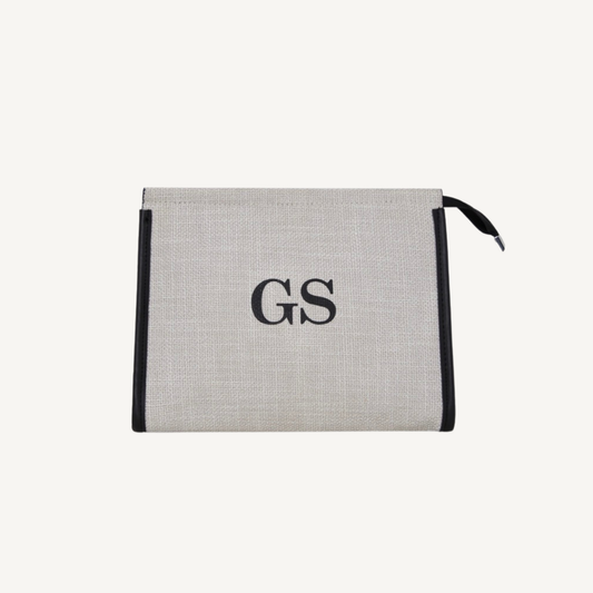 The Avenue Clutch Bag - Cream/Black