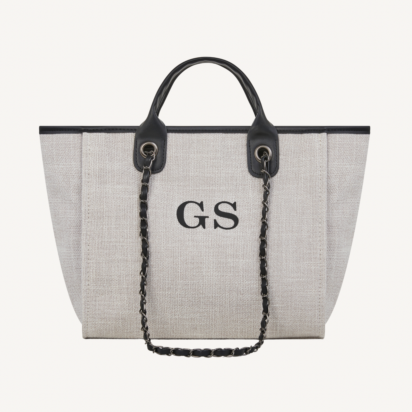 The Avenue Tote Bag - Cream/Black