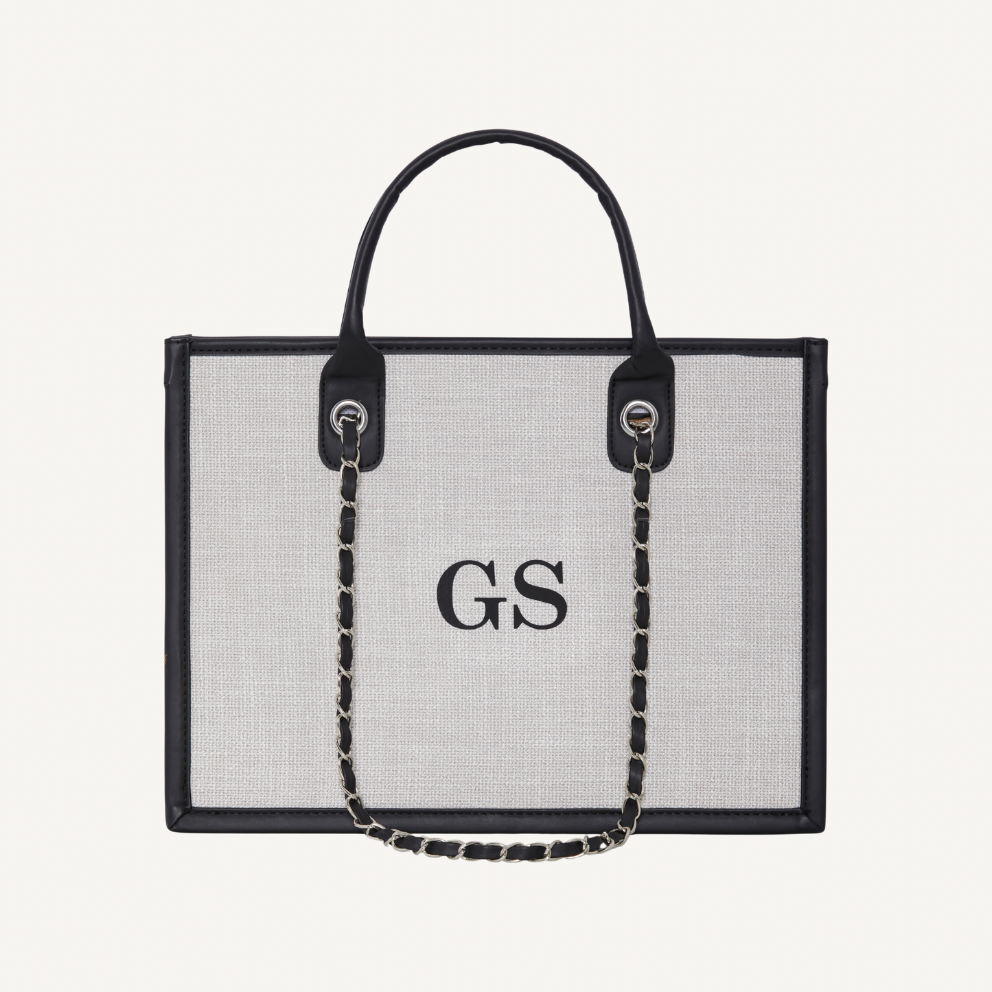 The Avenue Book Tote - Cream/Black