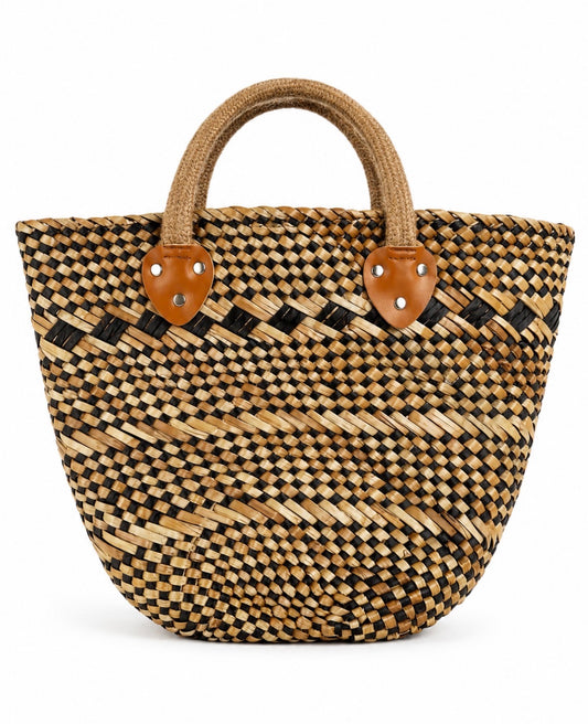 Brown/Black Straw Bag