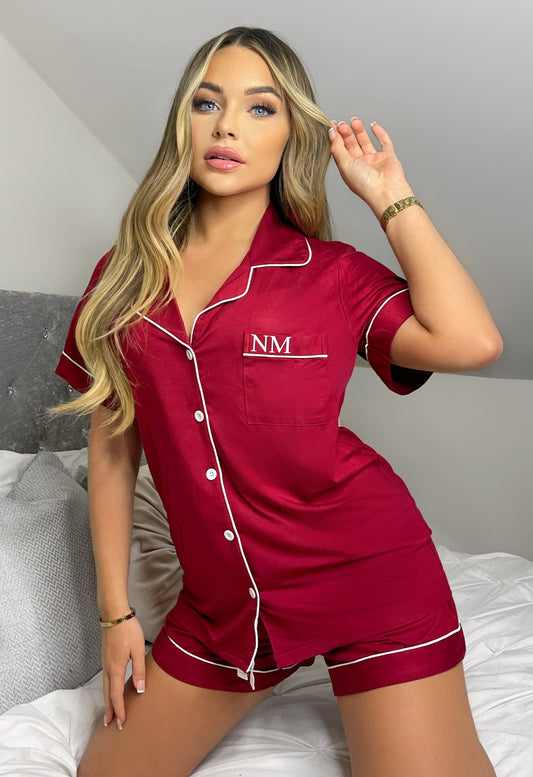 The Signature Set - Burgundy Pyjamas (Short)