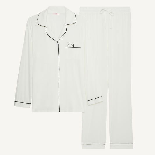 The Signature Set - White Pyjamas (Long)
