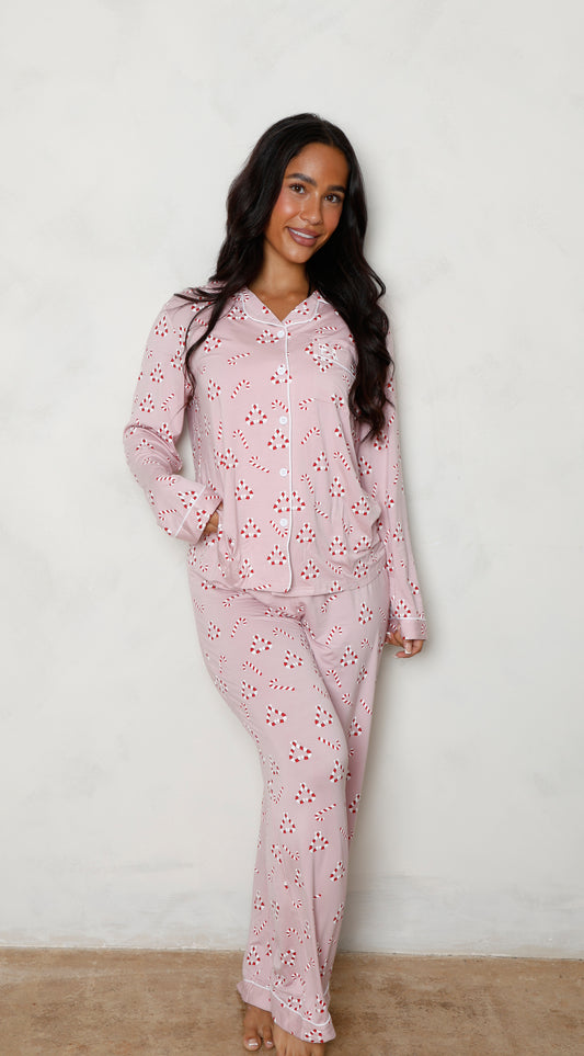 The Pink Candy Cane Set - Long Pyjamas