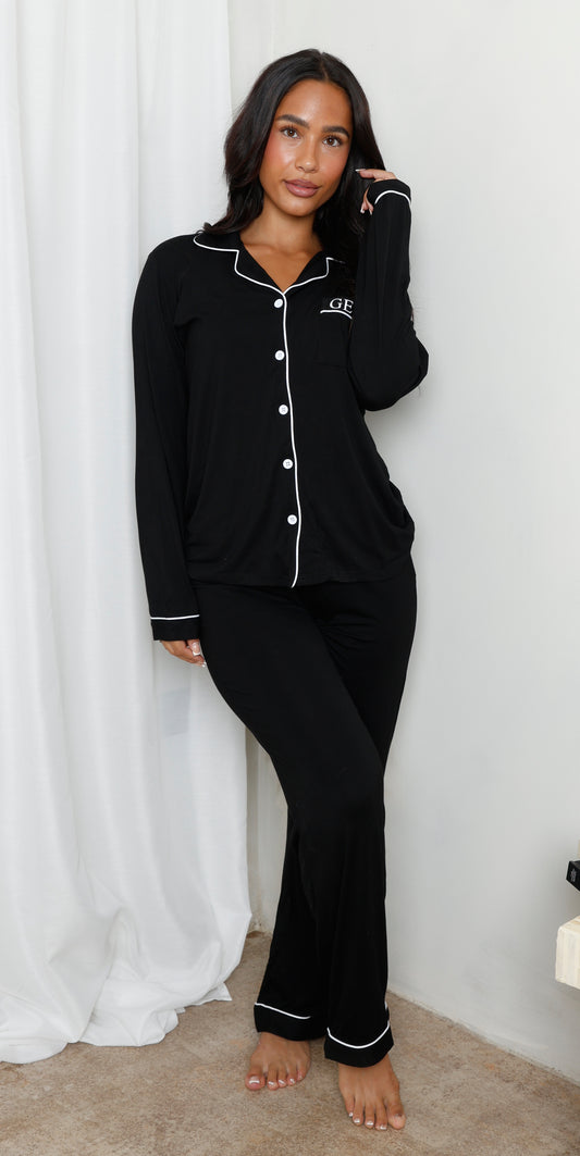The Signature Set - Black Pyjamas (Long)